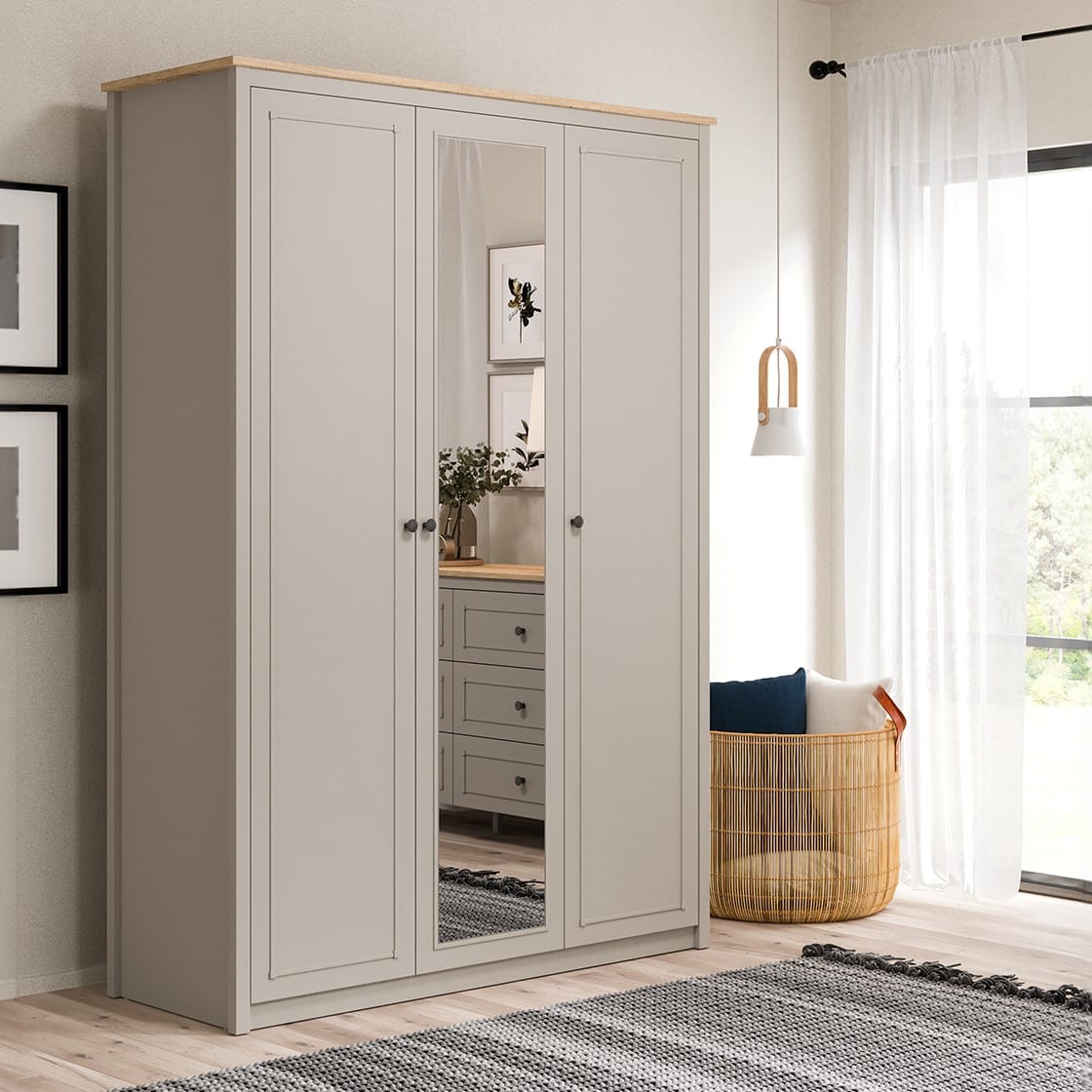 SENTO 3 DOORS WARDROBE  U GREY