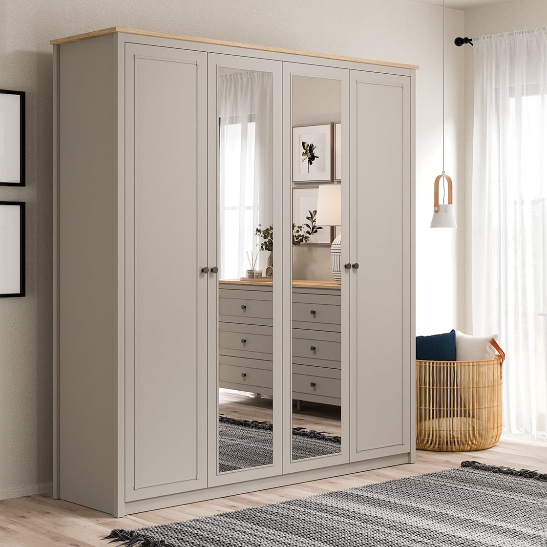 SENTO 4 DOORS WARDROBE  U GREY