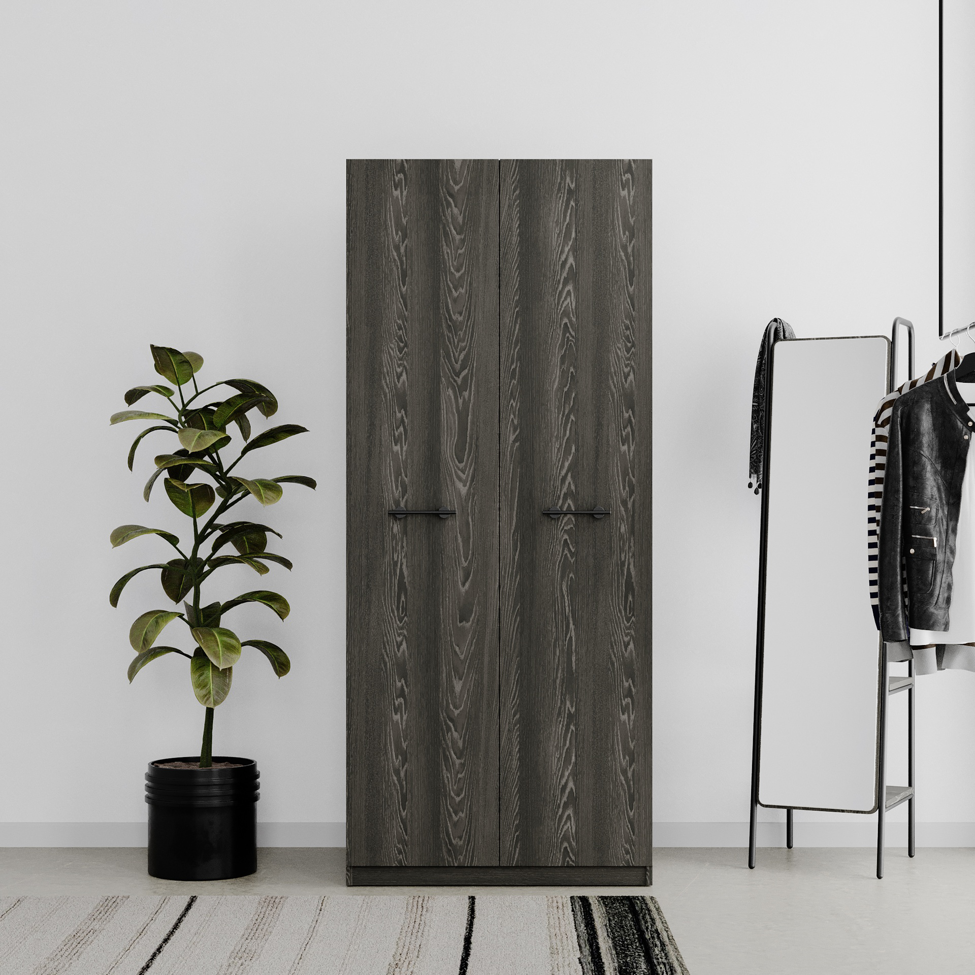 PLUS 2 DOORS WRD CABINET U DARK_OAK