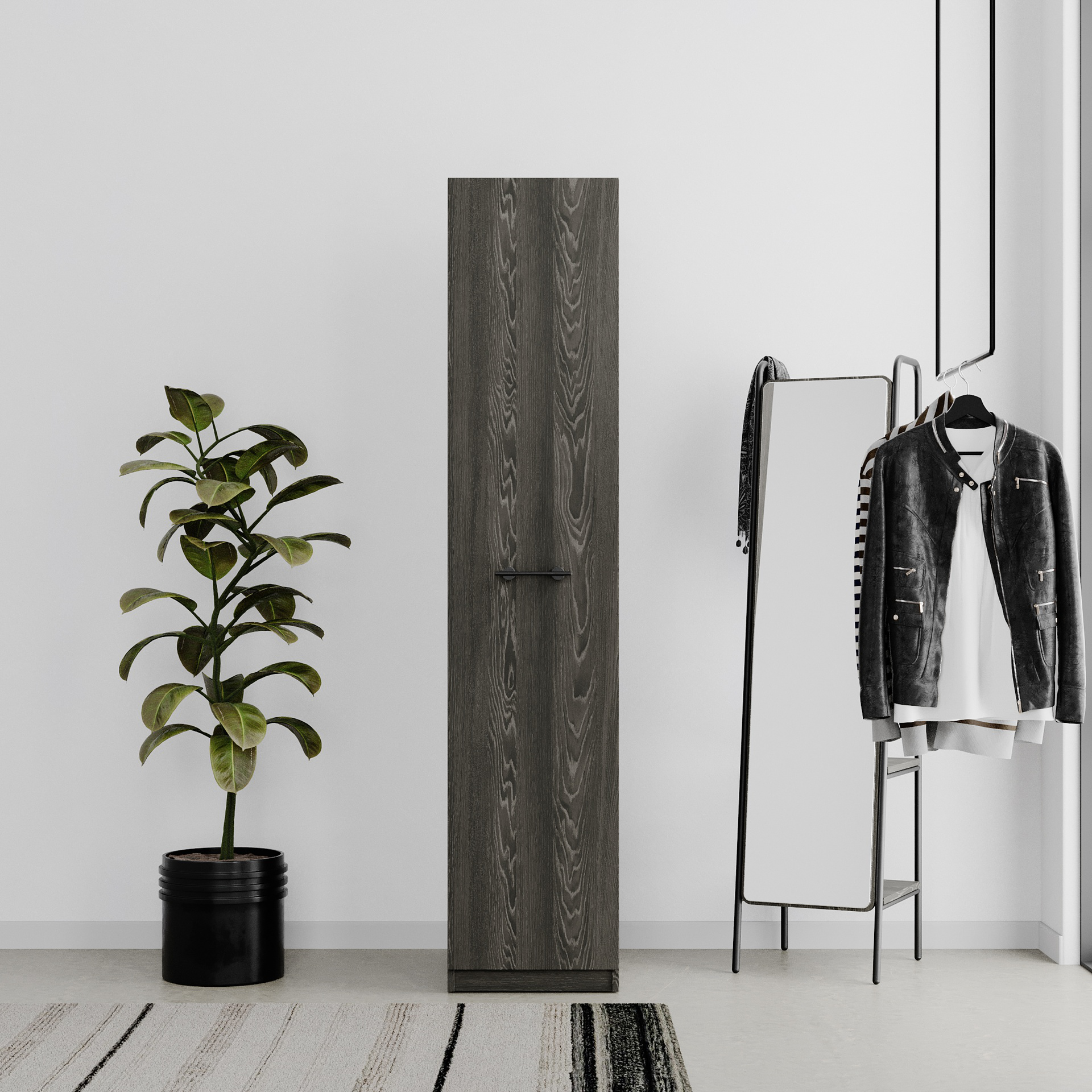 PLUS 1 DOORS WRD CABINET U DARK_OAK