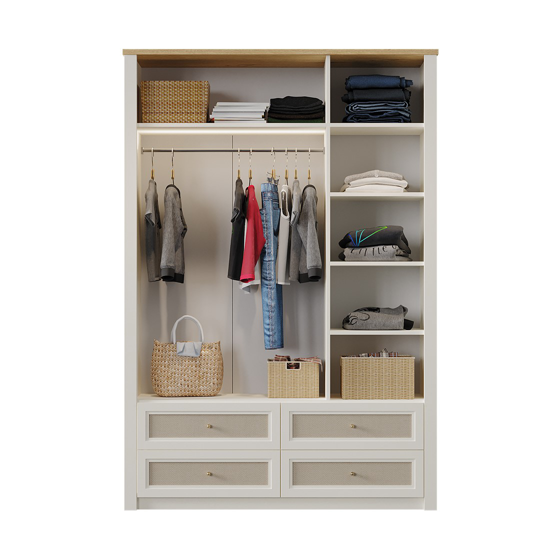 CORSO 3 DOORS WARDROBE WITH DRAWERS U CREAM