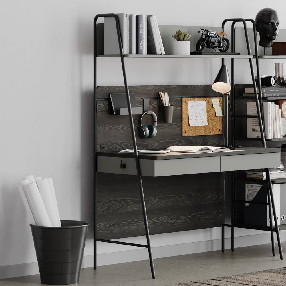 ARWEN STUDY DESK AND TOP UNIT U DARK_OAK