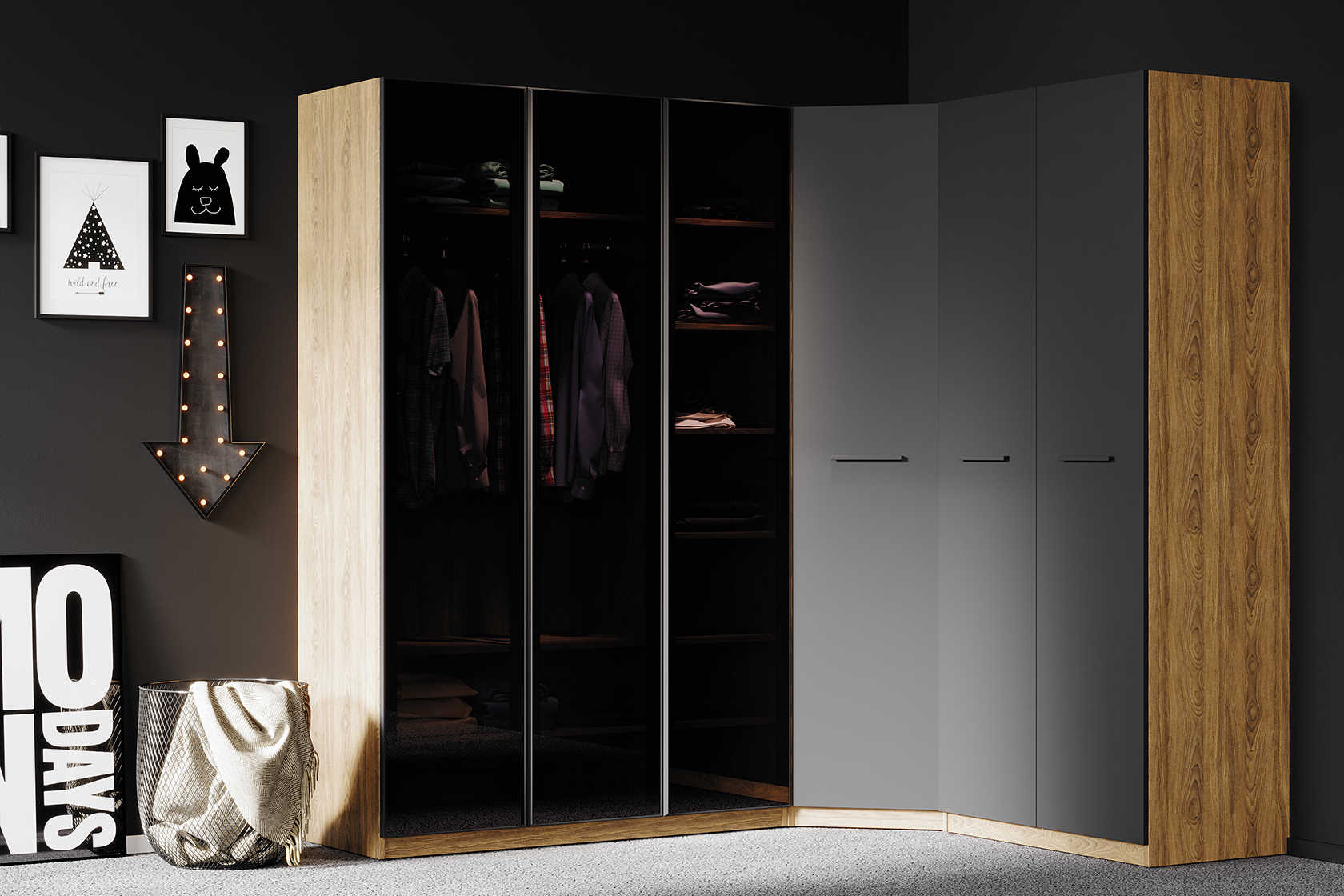 LEGEND 2 DOORS WRD CABINET U WALNUT_DGR