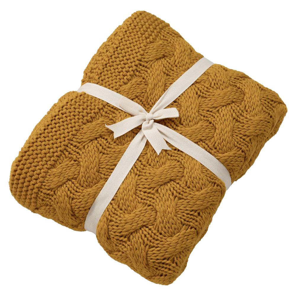 KNİT BLANKET HOLA MUSTARD (120X170CM)