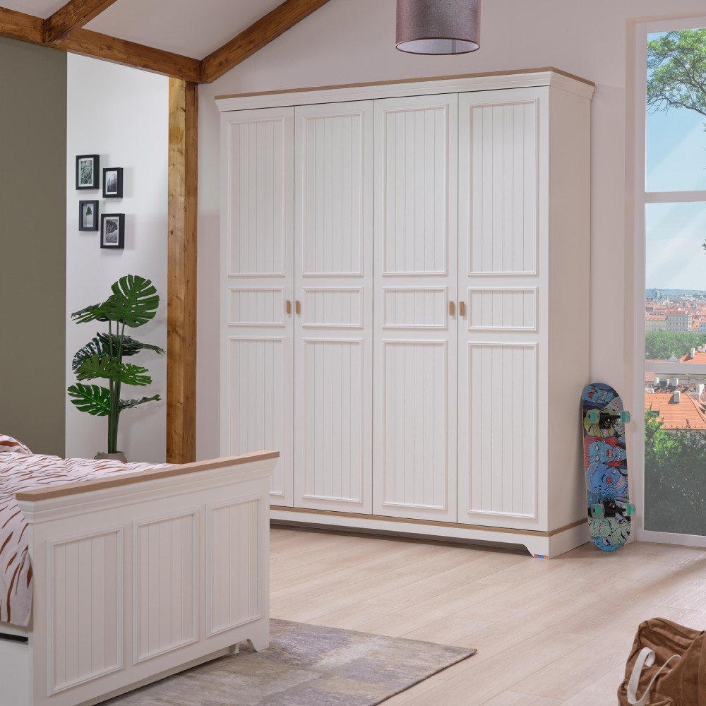 MONTE 4 DOORS WARDROBE CREAM