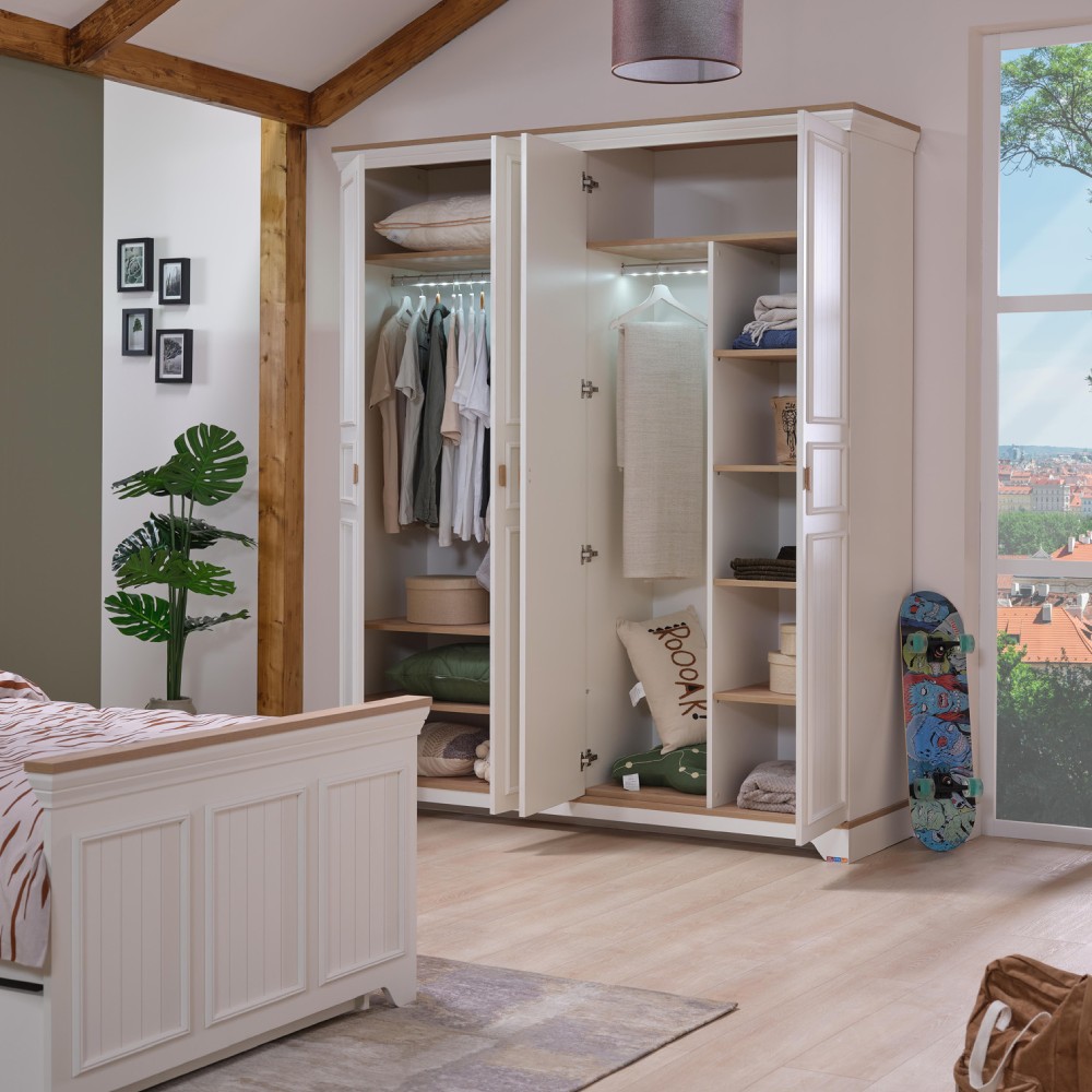 MONTE 4 DOORS WARDROBE CREAM