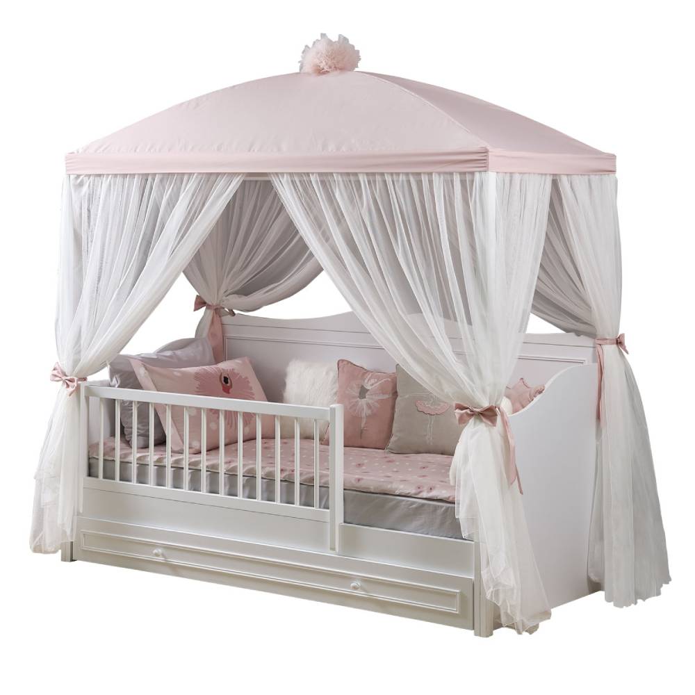 BIANCA - LORA TODDLER BED CANOPY CONV.SET ULT_WHITE