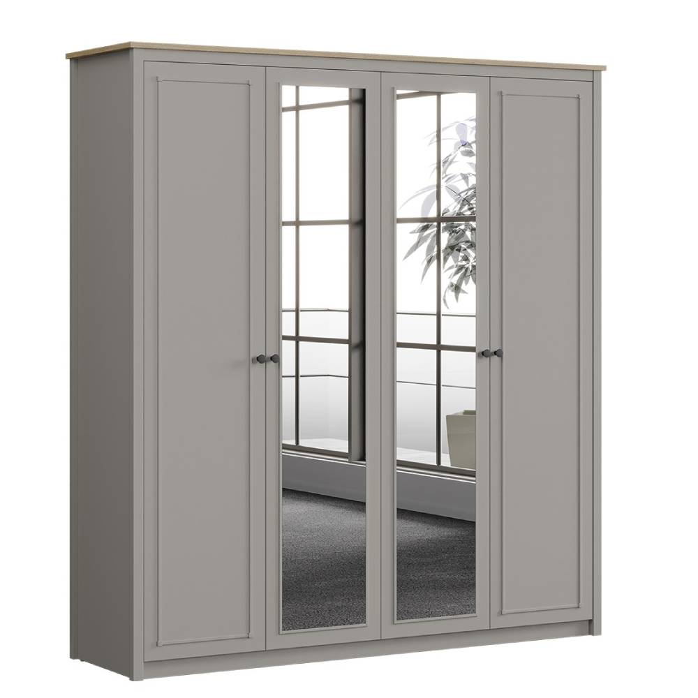SENTO 4 DOORS WARDROBE  U GREY
